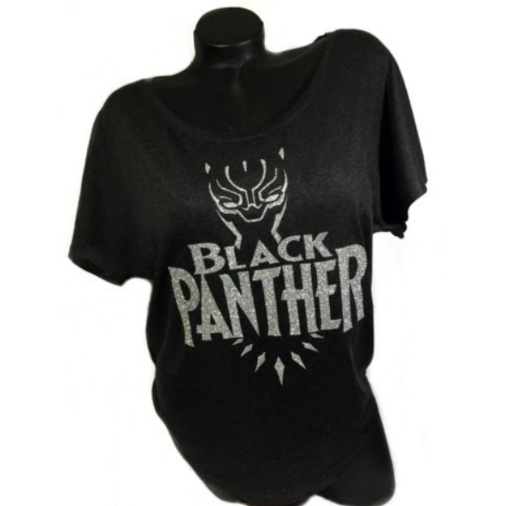 Black Panther Triblend Vintage Black Top. Size L